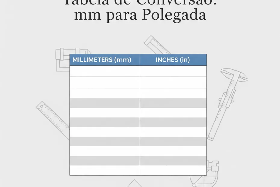tabela de polegada para milimetro